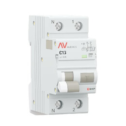 Дифференциальный автомат DVA-10 1P+N 13А (C) 100мА (AC) 10кА EKF AVERES